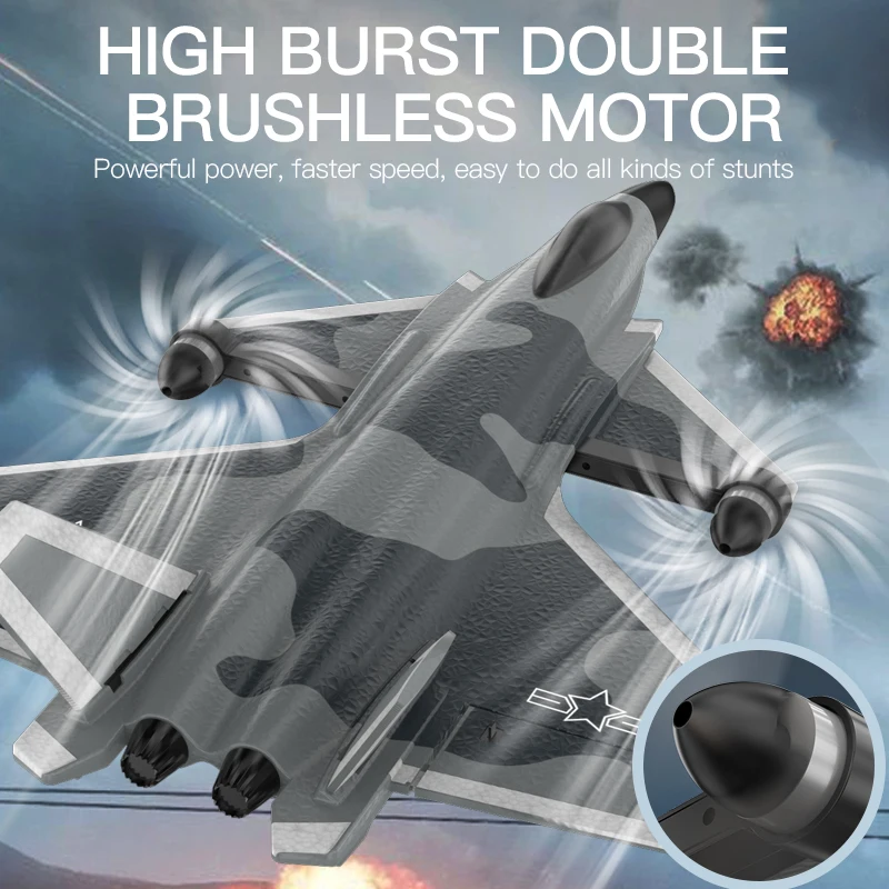 J20 RC 비행기 2.4G 6채널 KF700 전투기 브러시리스 모터 원키 아크로바틱 고정익 전투기 모델 소년 선물용