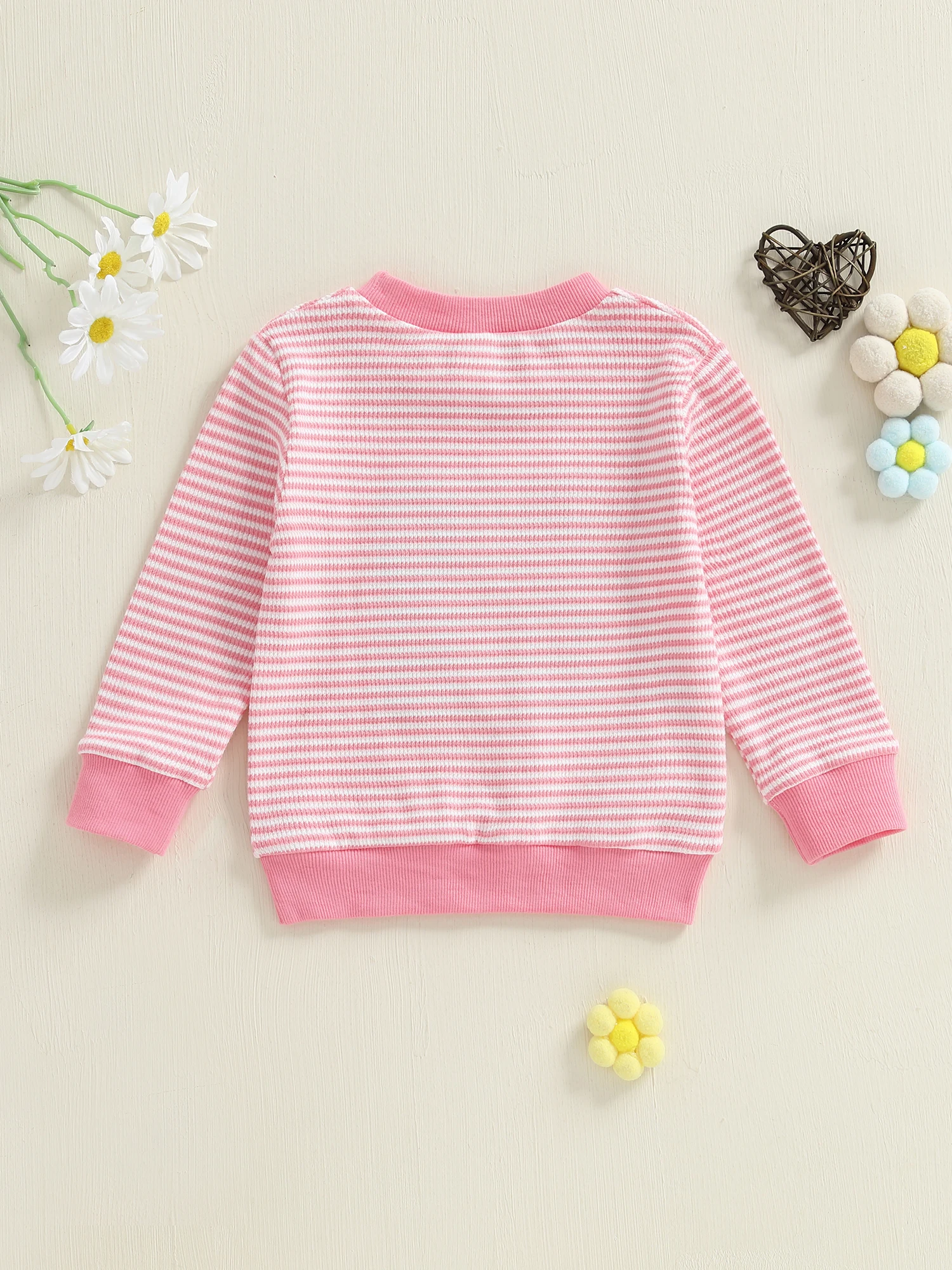 

Adorable Infant Girl Autumn Sweater Comfortable Chic Alphabet Stitched Patterned Round Neck Full Sleeve Jumper Blouses