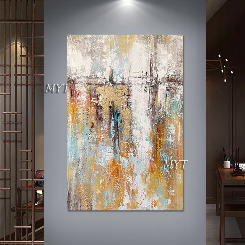 

Textured Abstract Acrylic Design Oil Painting Handmade Canvas Art Showpiece For Home Decoration No Framed Hanging Pictures