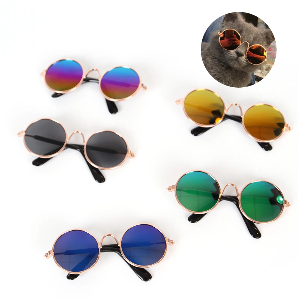 Glasses For a Cat Pet Products Goods For Animals Dog Accessories Cool Funny The Kitten Lenses Sun Photo Props Colored Sunglasses