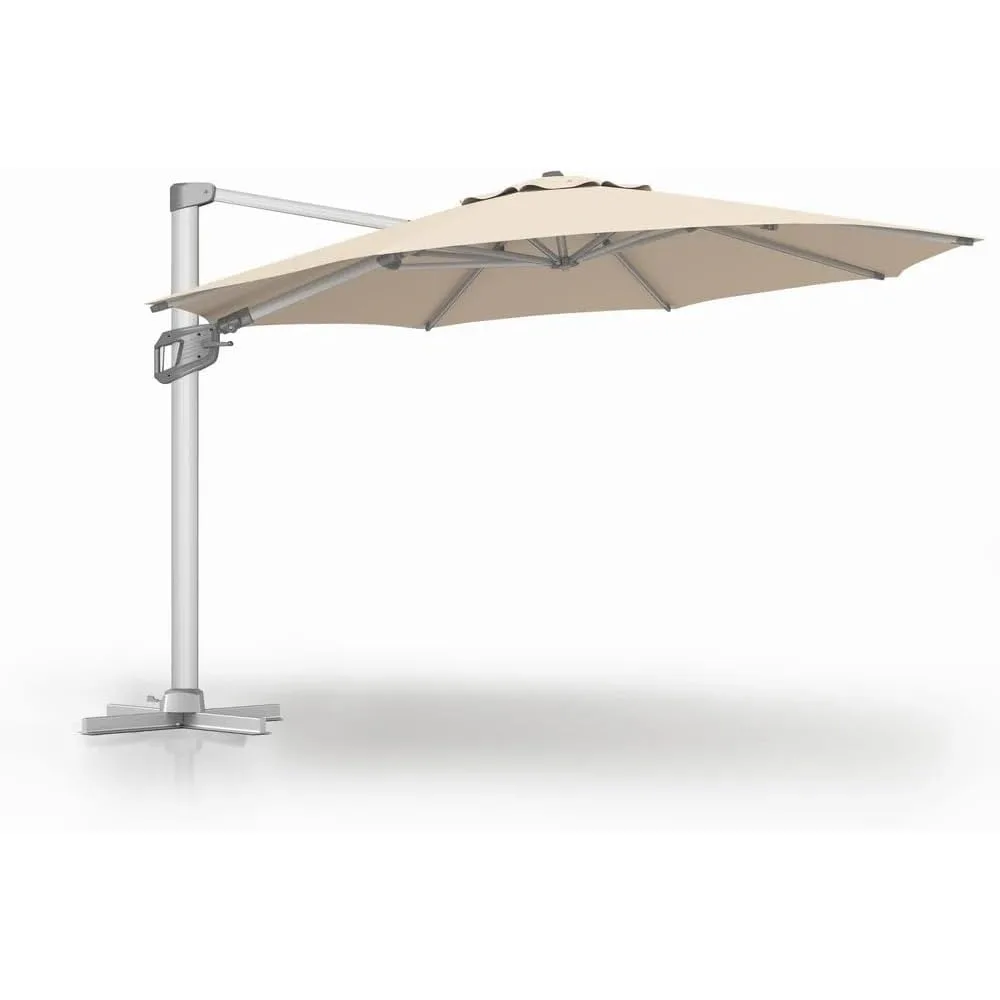 11FT Cantilever Patio Umbrella, Offset Umbrella with 360° Rotation and Infinite Tilt Outdoor, Base Heavy Duty Large Umbrella