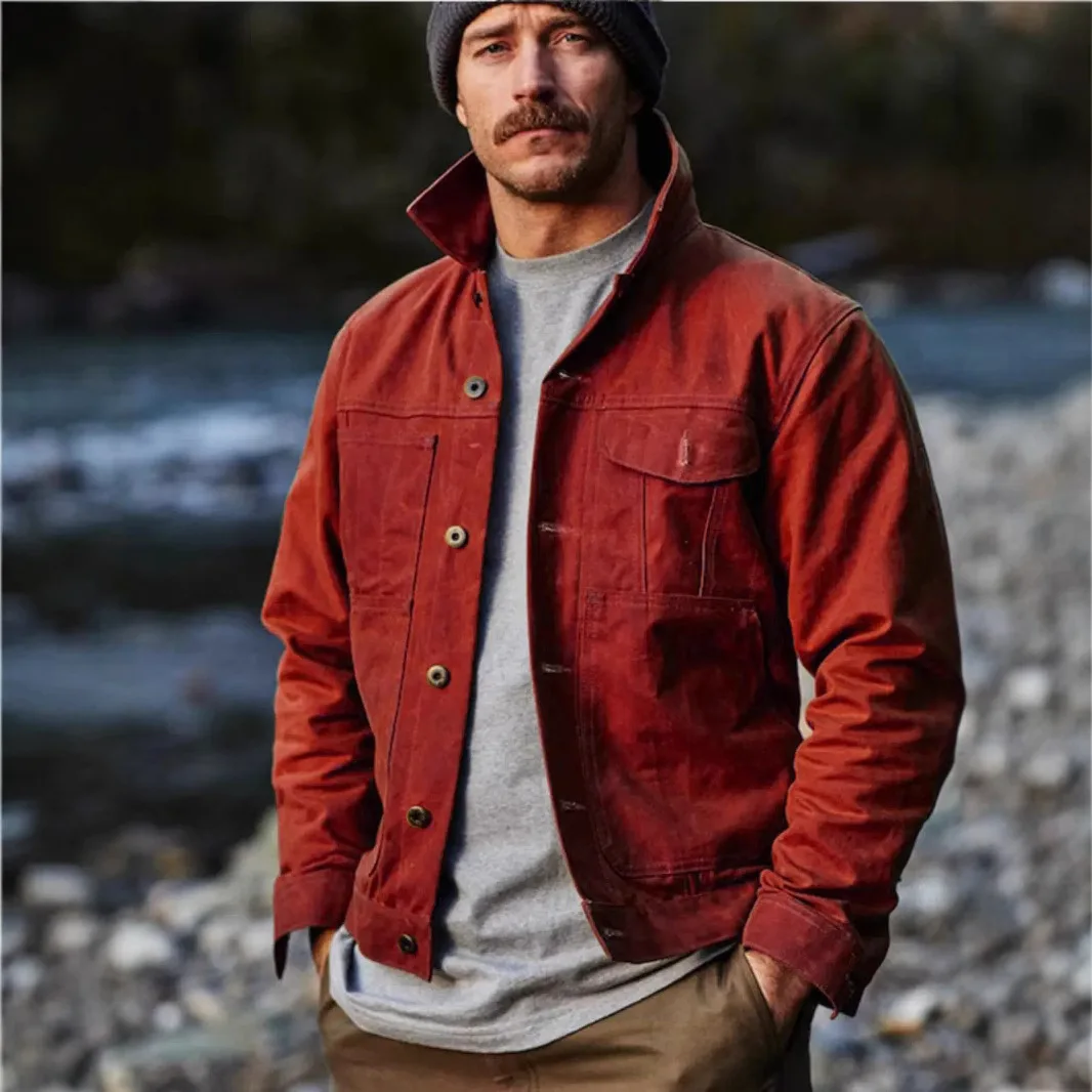 Spring New Men's Jacket Multi-button Multi-pocket Retro Classic Coat Cardigan