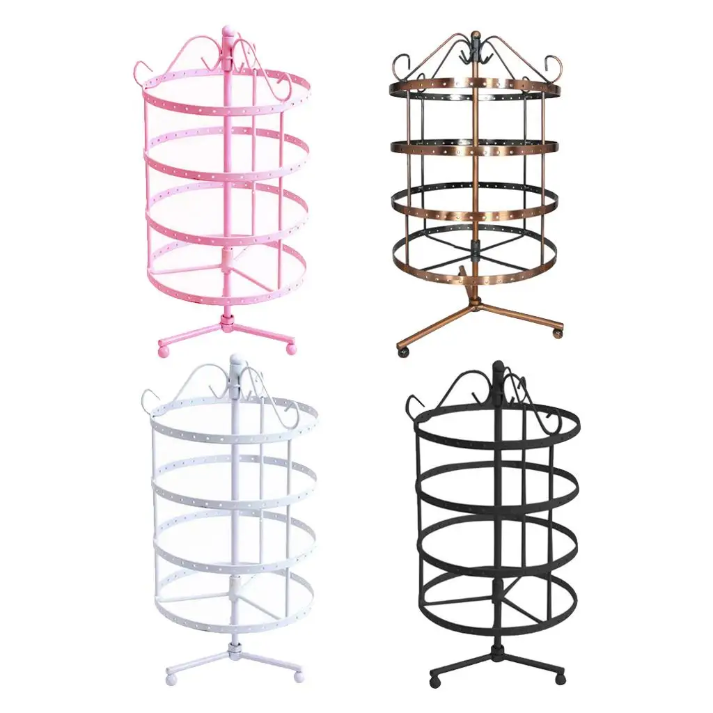 Antique Style Earrings Display Stand Rotating Metal Jewelry Organizer Rack for Showcasing and Storing Your Earrings