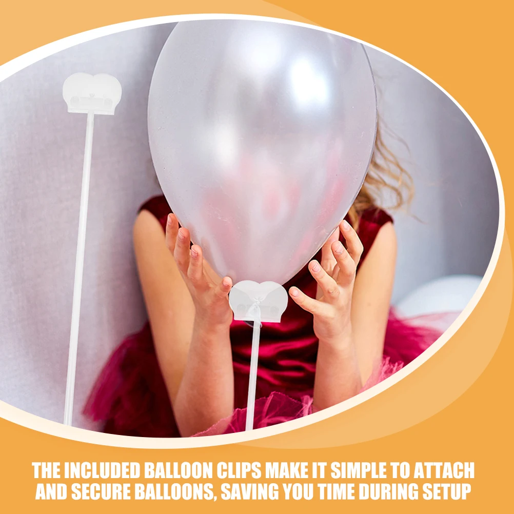 

40pcs Balloon Clear Reusable Clips Holder Base Stick Party Supplies Wedding Balloon Sticks Clear Birthday Decor Accessories