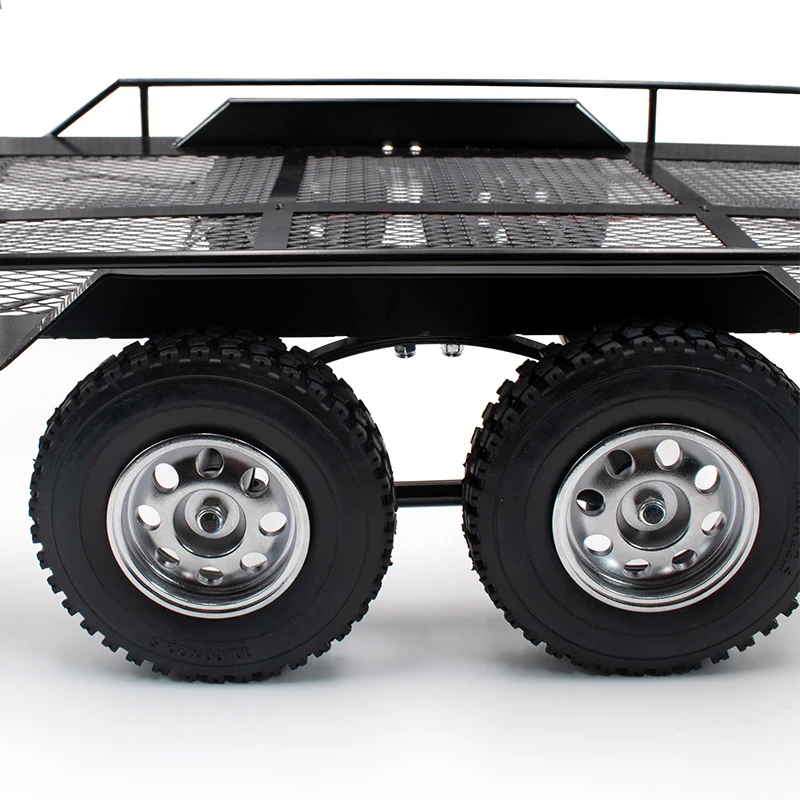 DIY ขนาดใหญ่จําลอง Crawler รถพ่วง 2 เพลา Full-metal Flatbed รถบรรทุก 460*290 มม