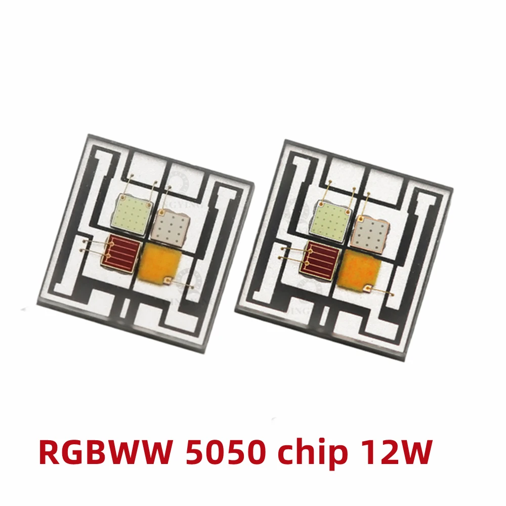 10pcs-50pcs RGBW 5050 Chip 12W LED SMD High Power Beads Flat Glass Lens Flashlight /Car/Bicycle Lamp/Stage Light ALN Substrate
