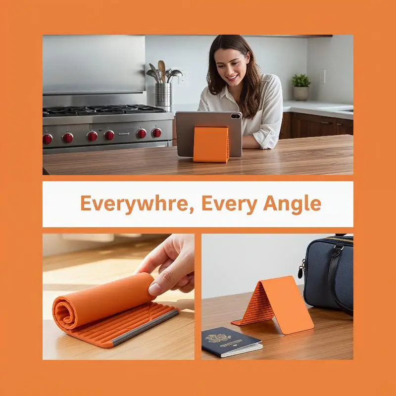 

Silicone Foldable Phone Stand for Tablets Adjustable Bracket Suitable for Desk and Bed Use