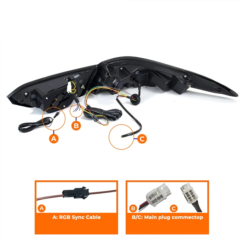 Car LED Tail Light Assemblies For Toyota Camry 8 Gen 2018-2023  RGB Auto Fog DRL Brake Turn Signal Lamp Plug and Play