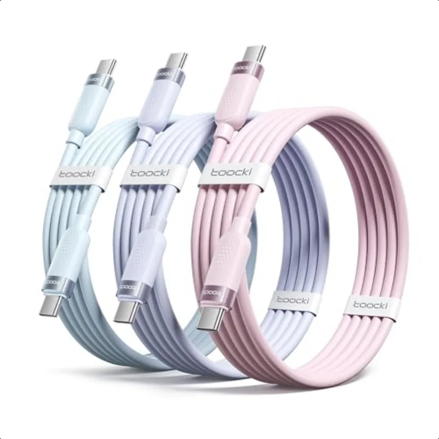 

USB C to USB C Cable [3Pack6ft] 60W Fast Charging Type C Silicone Cord Compatible with iPhone 16 15 Pro Max iPad Pro Samsung Ga
