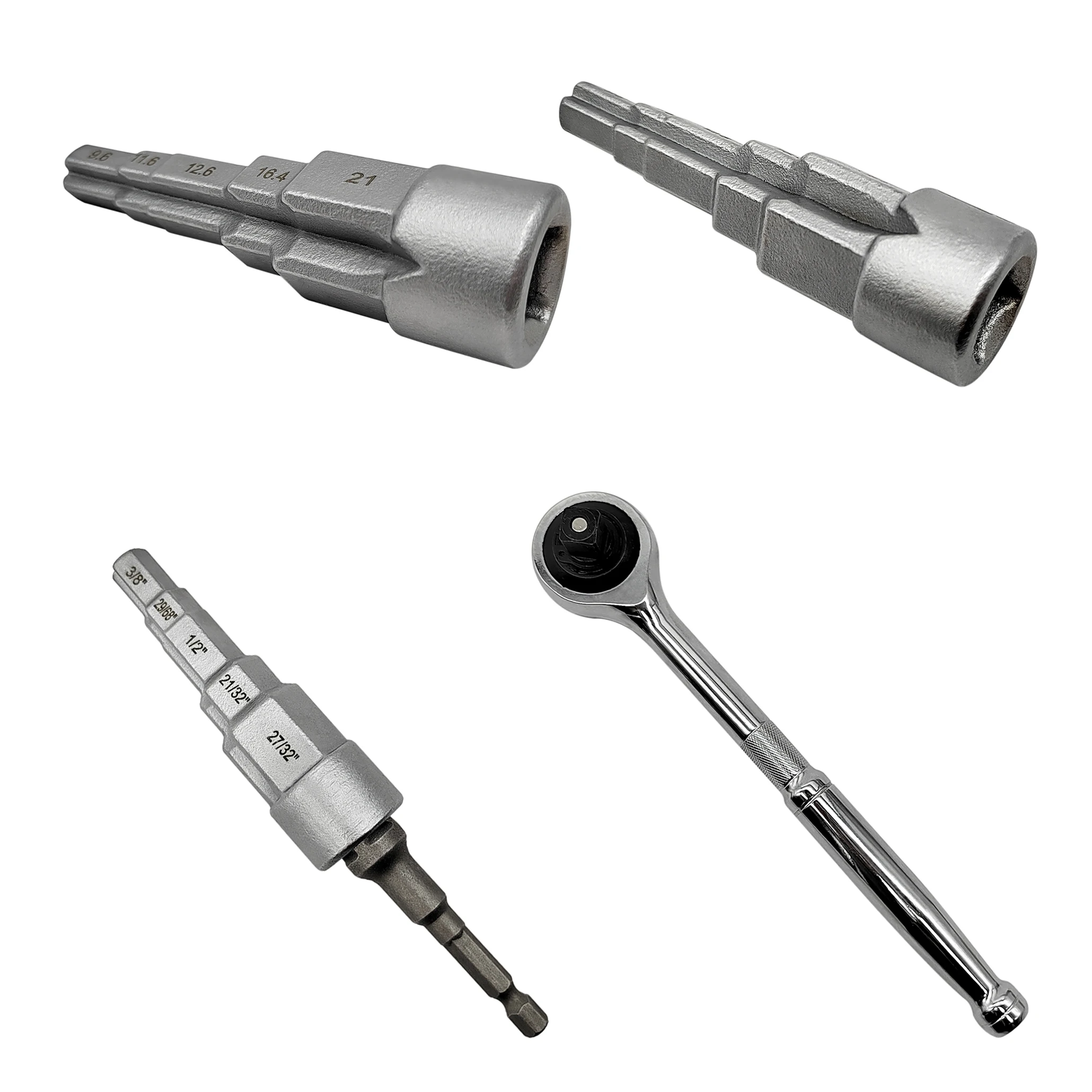 MacWork 1/2inch Drive Valve Lugs Nipple Tank Connection Five Step Drive Radiator Spud Wrench universal Durable Spanner Hand Tool