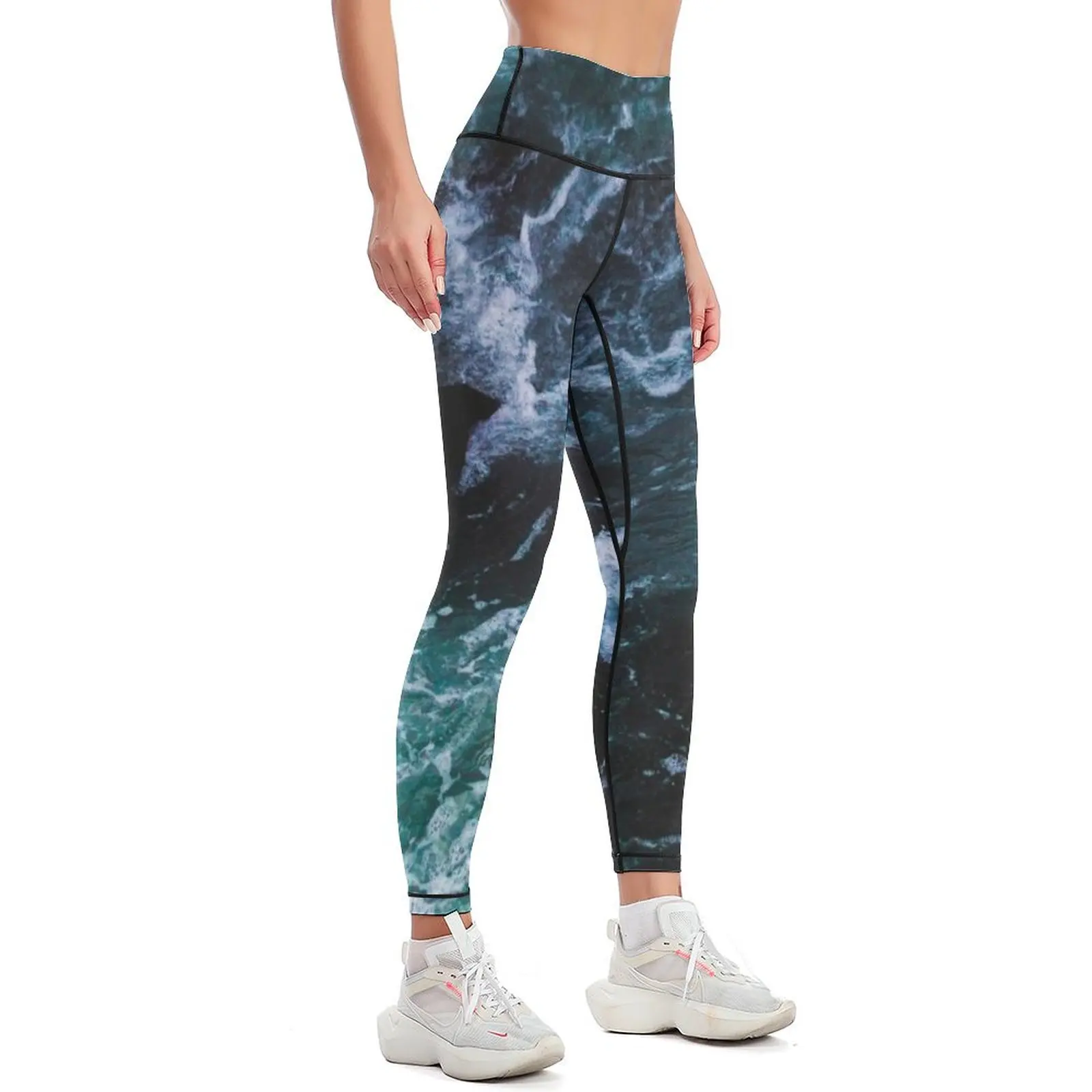 Blue Ocean Waves, Sea Photography, Seascape Leggings sportswear gym harem pants Womens Leggings