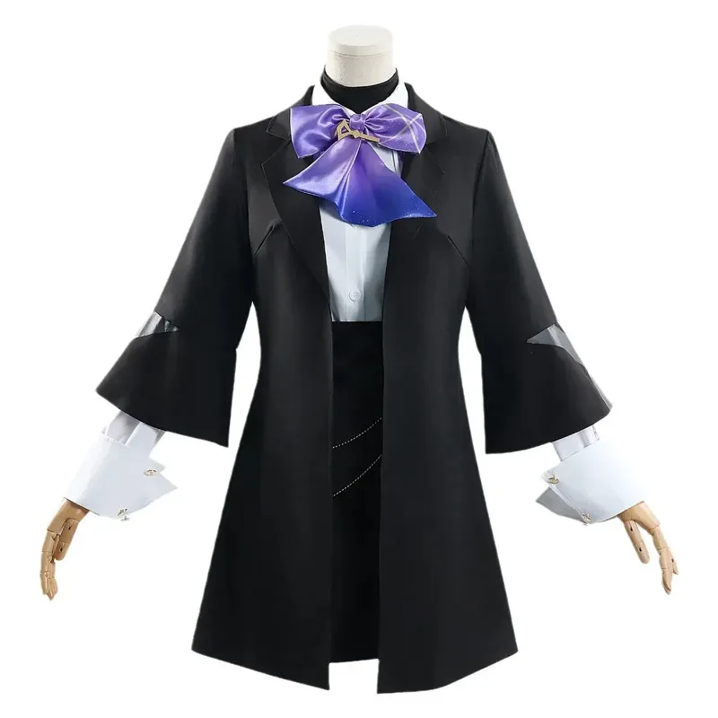 Clorinde Luckin Coffee Collab Fanart Doujin Косплей Костюм Genshin Impact Set Парик Хэллоуин Рождество