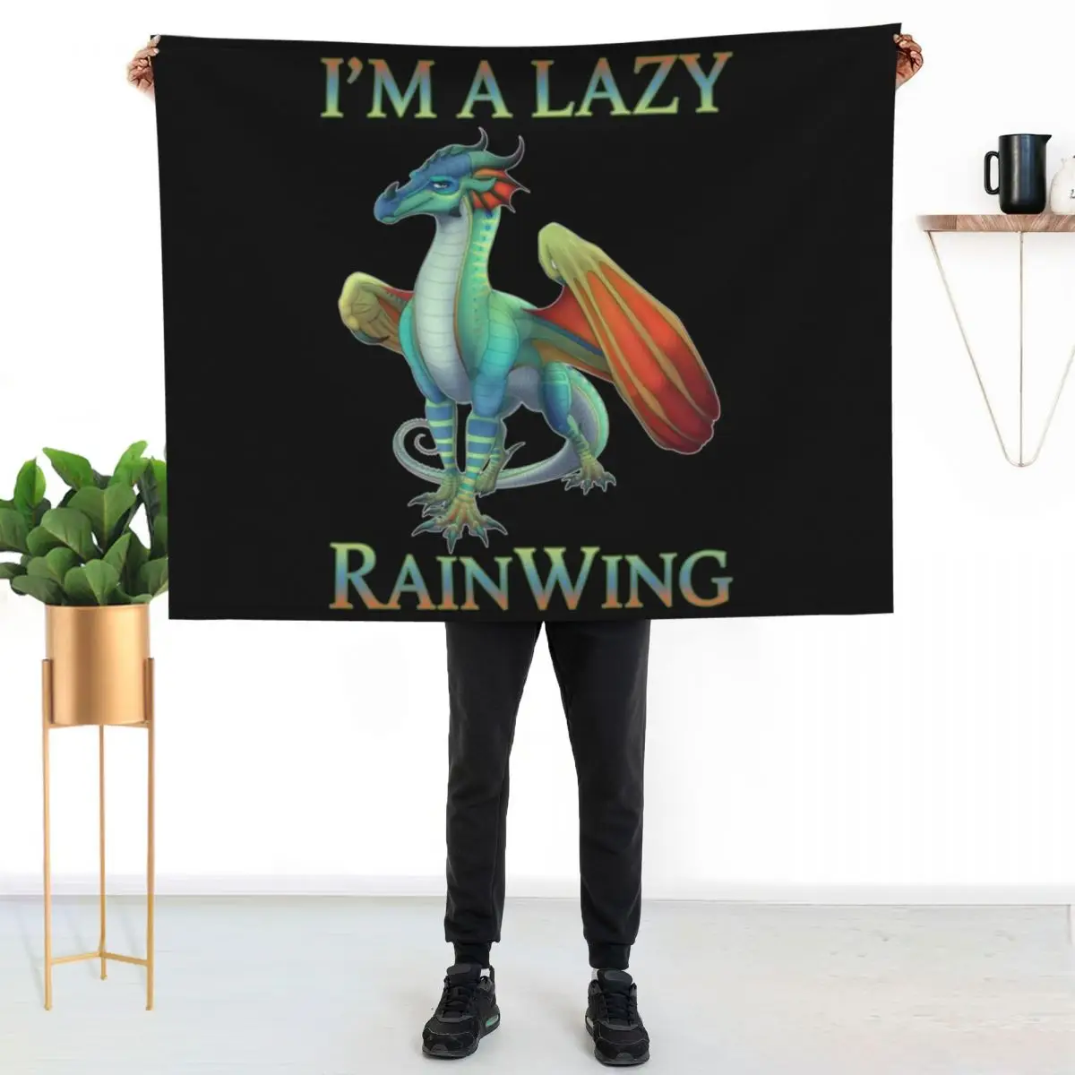 I'm a lazy rainwing wings of dragon fire classic Throw Blanket Custom Flannel Fabric Decoratives Sofas Loose for winter Blankets