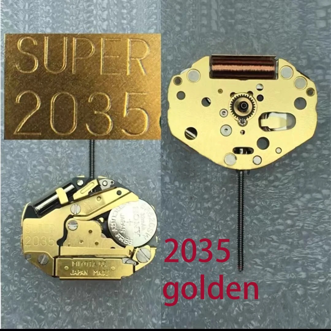 Watch movement accessories brand new original gold calendar free movement suitable for 2035 quartz movement
