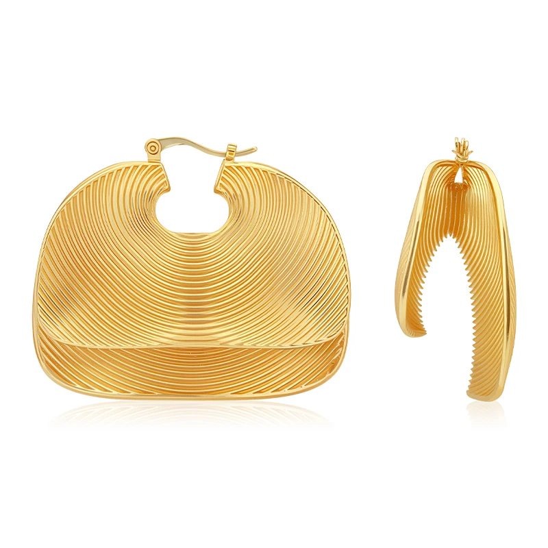 

Серьги-кольца VAROLE в форме сумки, плиссированные, в полоску, нерегулярной формы, для женщин, на каждый день и для вечеринок, модные ювелирные украшения