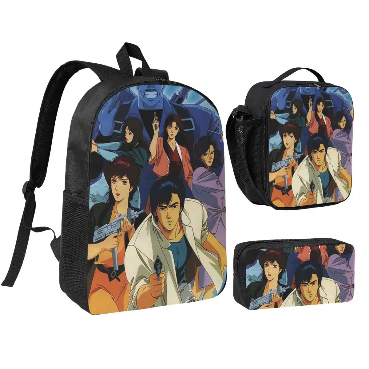 

Nicky Larson A Nicky Larson A Nicky Lars Backpack BookBag School Bag Computer Shoulder Bags 3ps Insulated Lunch Bag Pencil Case