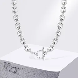 Vnox 9mm Chunky Chain Necklace for Men Women, Thick Rolo Link Chain Collar, Toggle Clasp Slide Necklace, Simple Jewelry