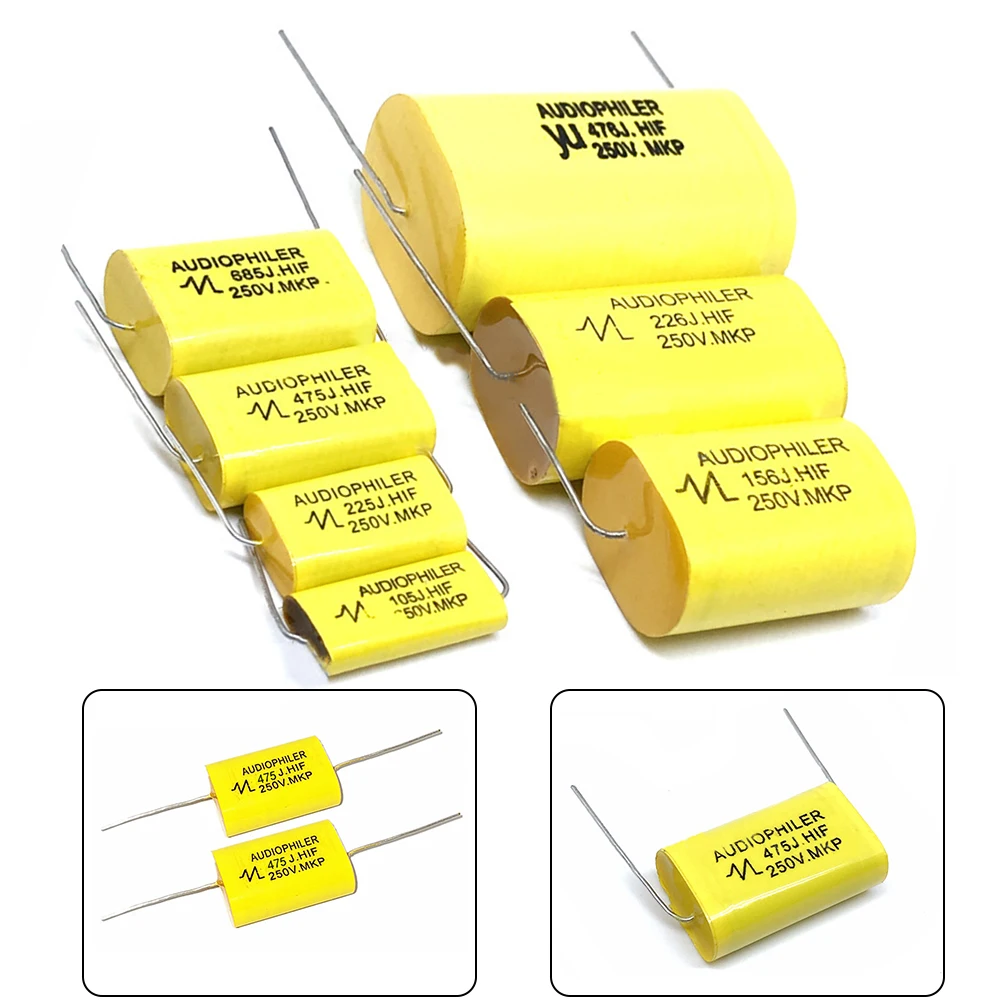 Audiophiler Capacitor Crossover Electrodeless In-Line MKP HIFI Polyester Film 4.7uf Accessories Audio Capacitor