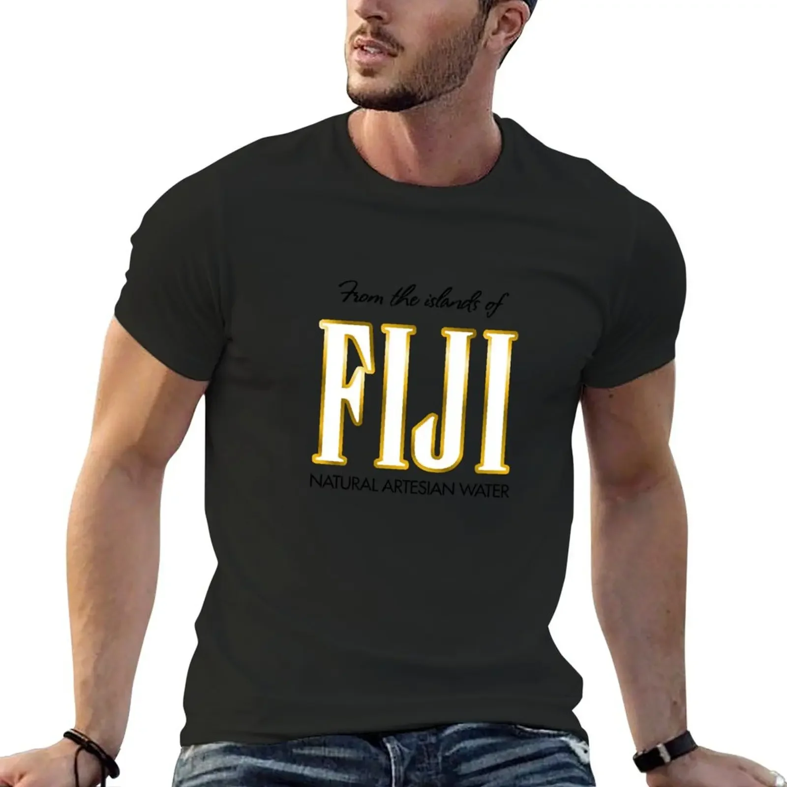 Camiseta con logo de agua de fiji, ropa de verano, ropa de anime, camisa personalizada de aduanas, ropa para hombre