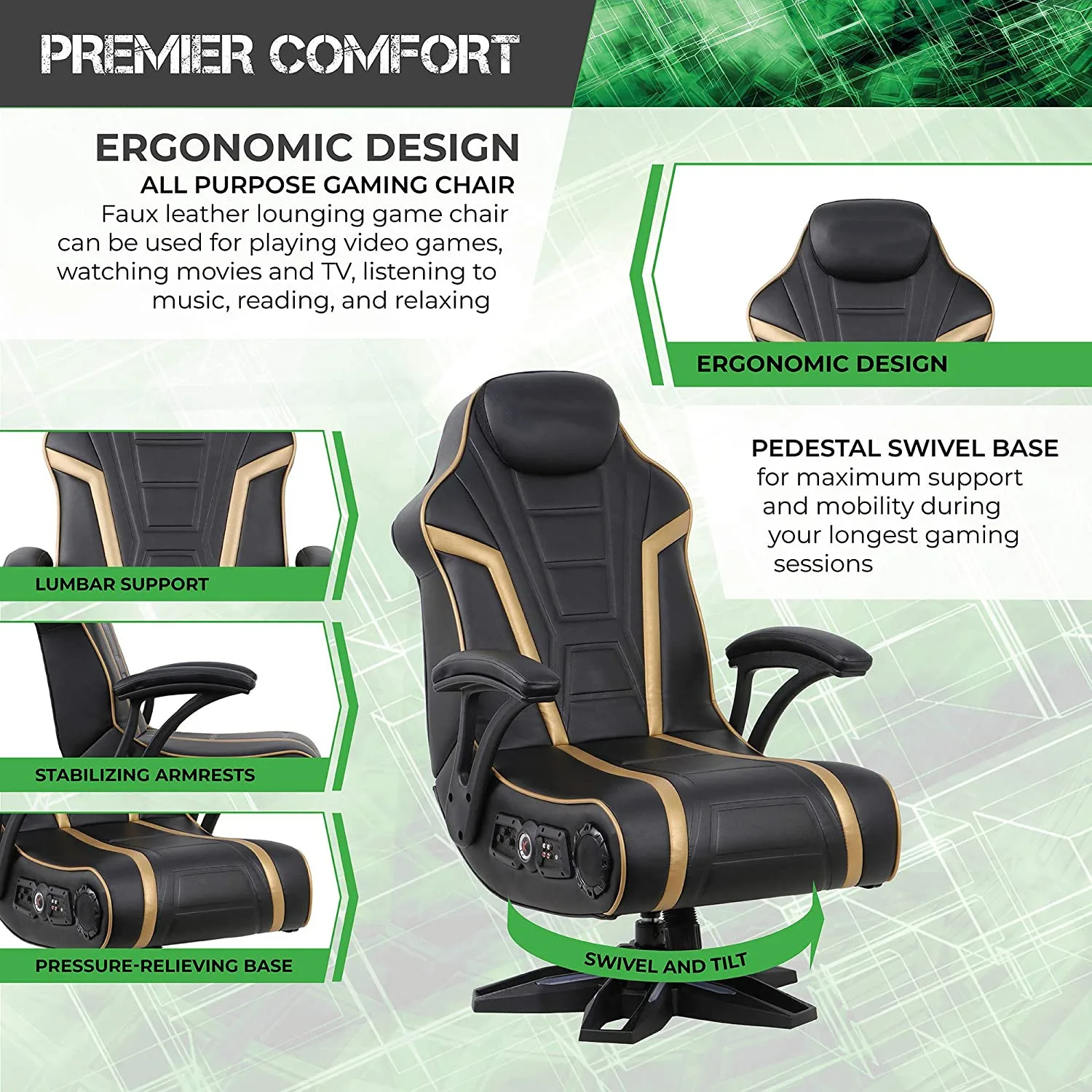 Wholesale High Back pu leather office chair Ergonomic adjustable Swivel Pc Computer Gamer Racing Gaming Chair for sale