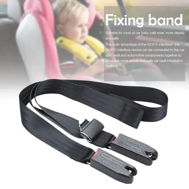 2 Point Strap Universal Car Child Safety Seat Belt Isofix Latch Interface Adjustable Connection Belt for Kids