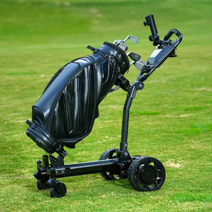 For T3 500W 4-Wheel Follow Me Golf Cart with Li-ion Battery Folding Remote Control Aluminium Frame 10km/h Speed