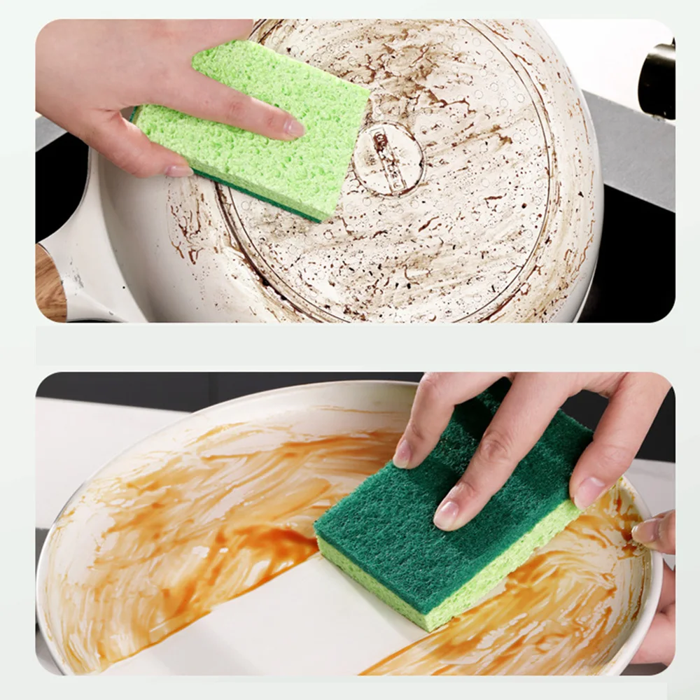 Heavy Duty Scrub Sponge Non-scratch Compressed Cellulose Sponges for Kitchen Dishes Pots Pans Car Cleaning