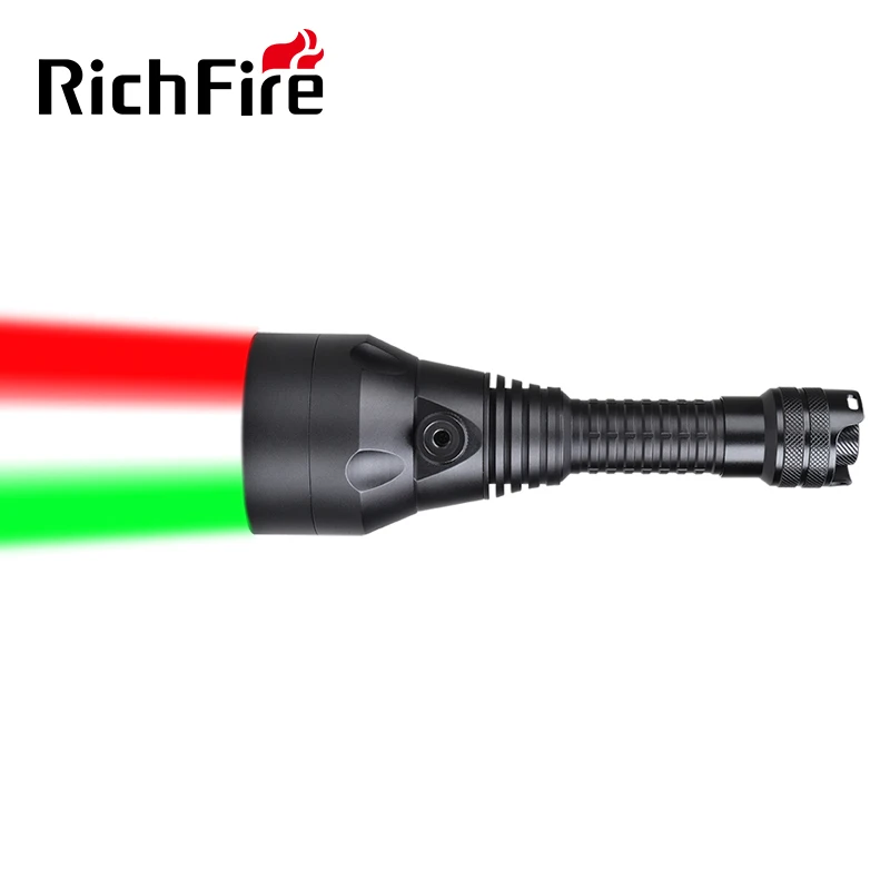 RichFire Rechargeable ZOOM LED Flashlight IR/Green/Red/White Dimmer Powerful Tactical Torch by 18650 Battery for Hunting Camping