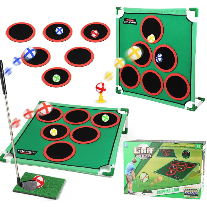 Golf Game Mat Target Belt Bracket Practice Indoor And Outdoor Sports Floor Mat Set Sticky Ball Toy Parent Child Interactive Game