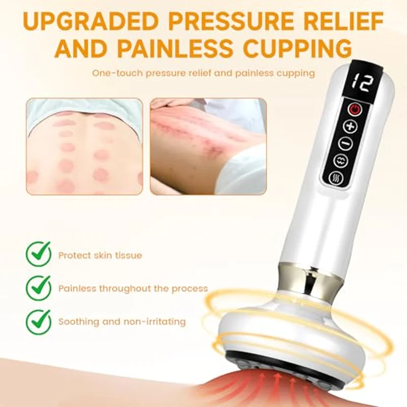 

12 suction mode massager electric scraping device, used as an intelligent massager for the back, abdomen, waist, arms,buttocks