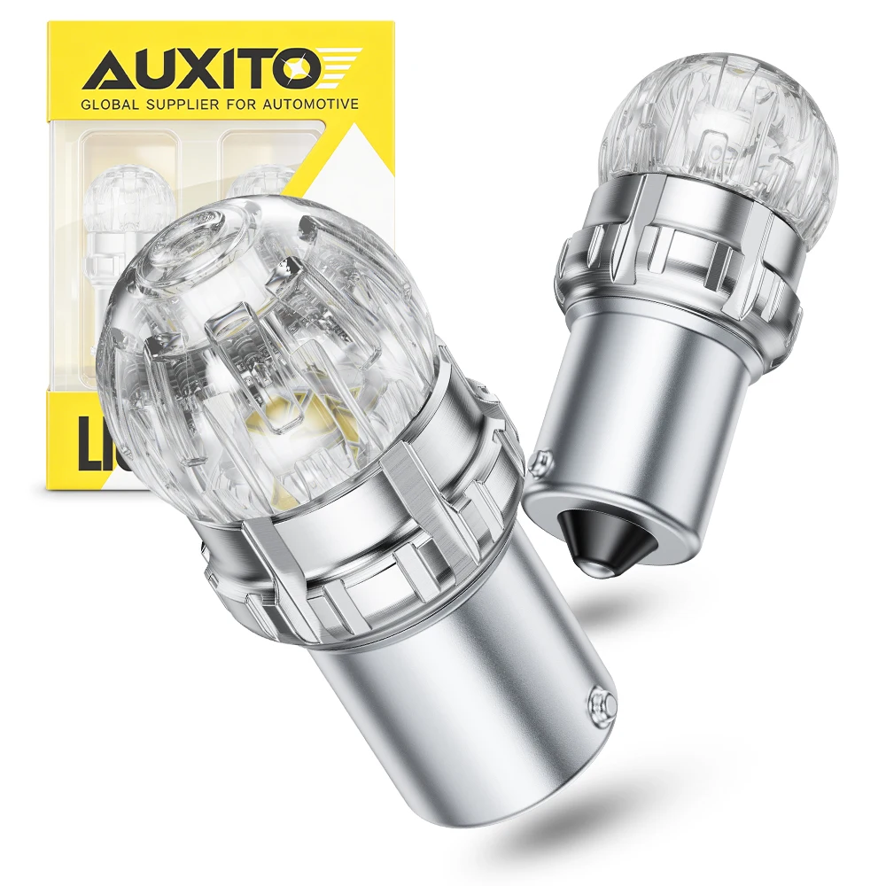 2Pcs AUXITO 1156 P21W LED Canbus DRL Tail Brake Reverse Signal Bulb Spot Light White Yellow Red 12V 360 Car Lamp 5050CSP Ampoule