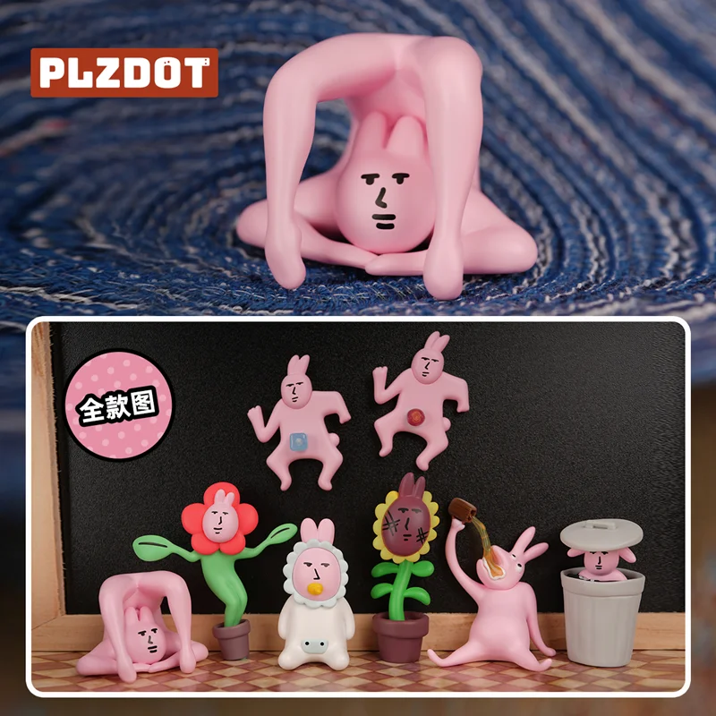 Różowy Królik Abstrakcyjna Seria Mini Blind Box Figurka Zabawka Śmieszny Prezent Dla Przyjaciół Nietypowe Królicze Zabawki Kolekcjonerskie Modny Blind Box