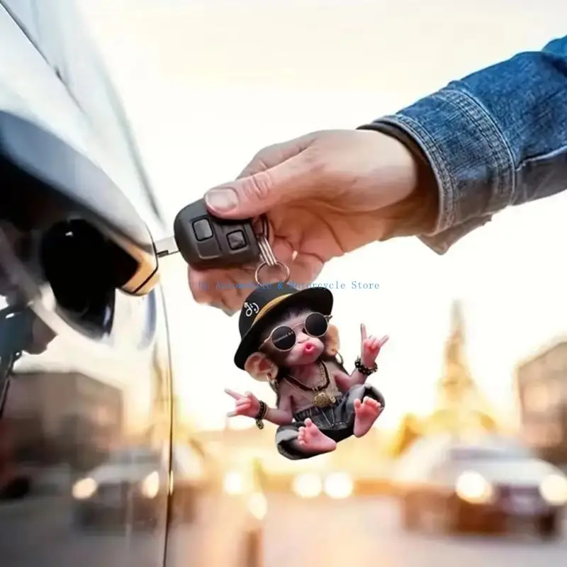 270E كارتون نمط السيارات الداخلية شنقا سحر مقاومة الكراك الاكريليك البناء الملونة اللون شماعات للمركبة