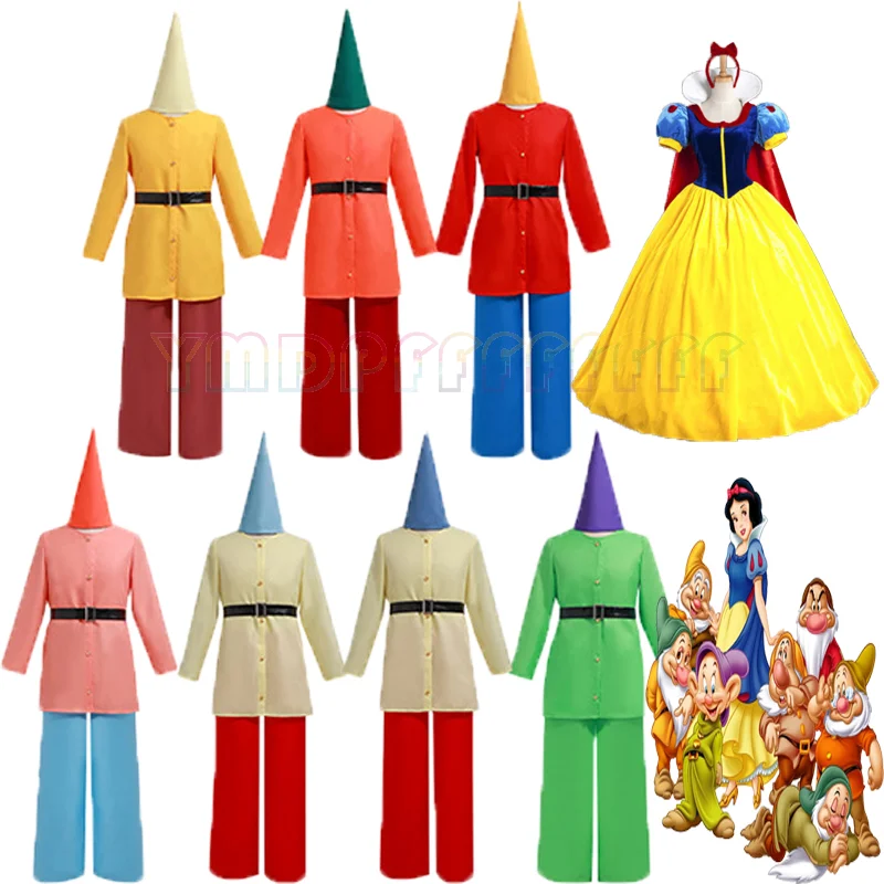Märchenhelden-Sieben-Zwerge-COSPLAY-Set, Cosplay-Kostüm, Palastprinzessin, Osterkleid, Bühnenauftritt, Halloween-Karneval
