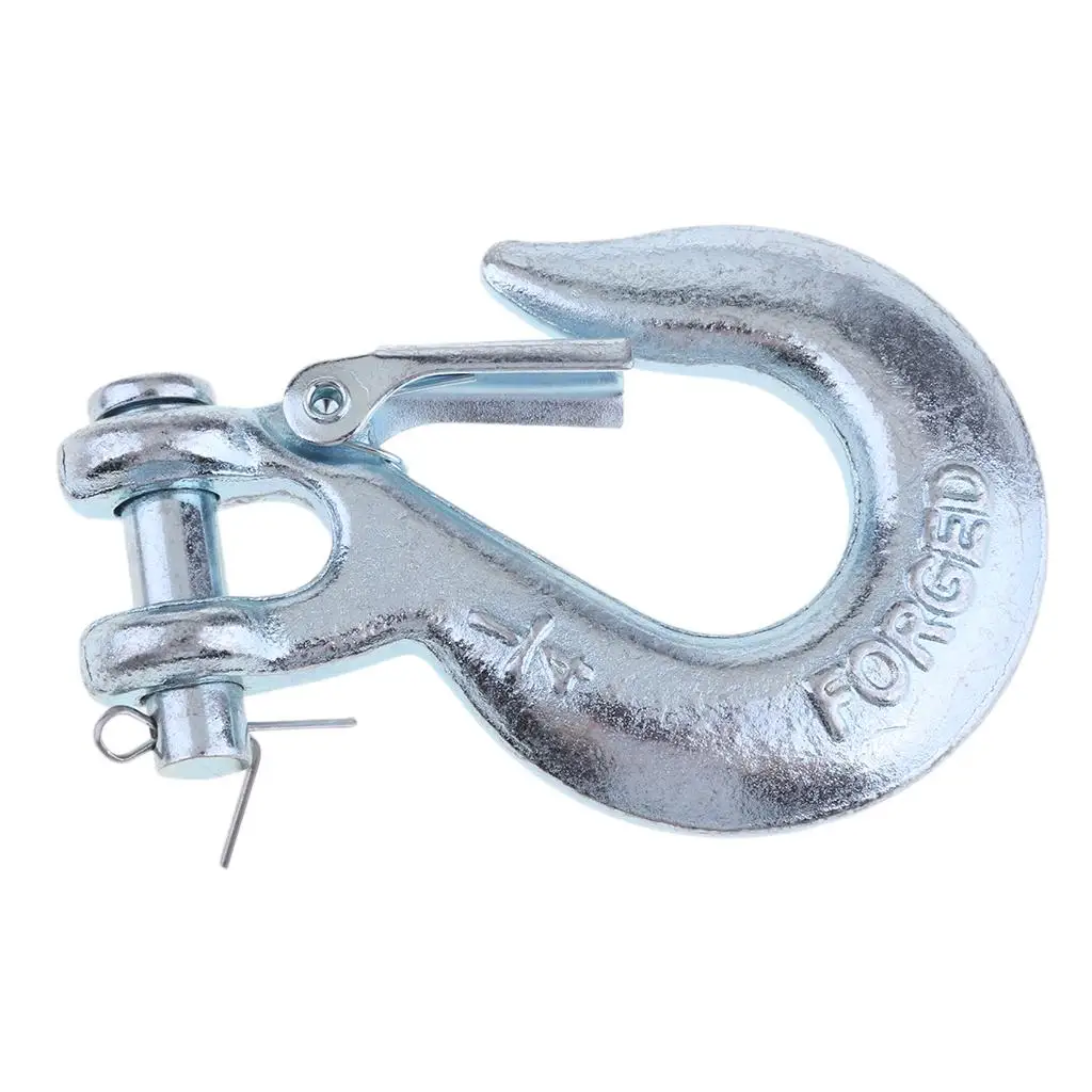 1/4 Inch Winch Replacement Hook with Latch for Trailer ATV Boat