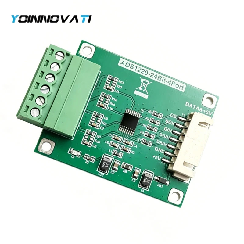 ADS1220 Analog-to-Digital Converter Module 4 Channels 24-Bit, Low-Speed, Precision ADC for Single-Channel Sampling