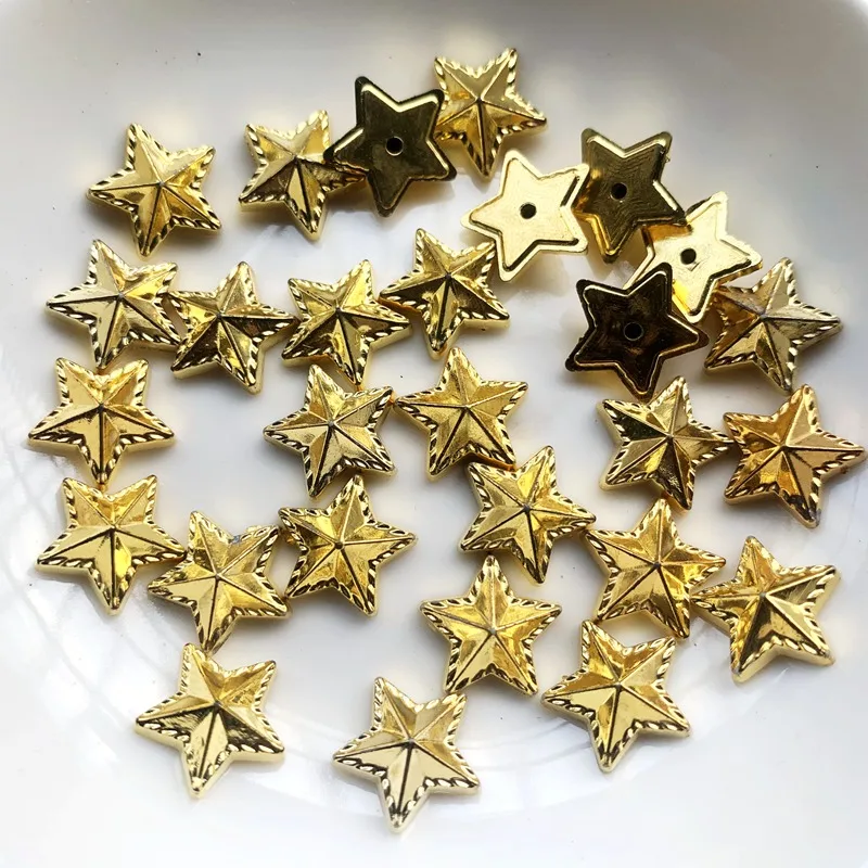 Red&Golden Copper Star Shape Punk Studs Hotfix Iron on Nailheads Beads For Clothing/shoes/ bags DIY Accessories 12mm 60pcs -Z83