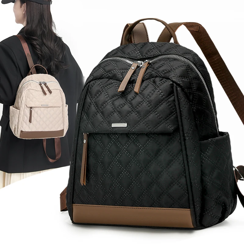 New Fashion Women Nylon Backpack Luxury Waterproof Casual Travel Daypack Small Female Bag for School Teenager Gifts Lightweight