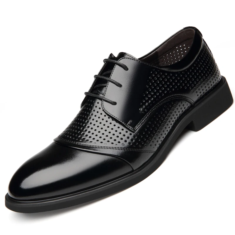 Zapatos de cuero genuino para hombre, calzado de elevación Formal para boda, negocios, aumento de altura, Invisible, de verano, 6CM