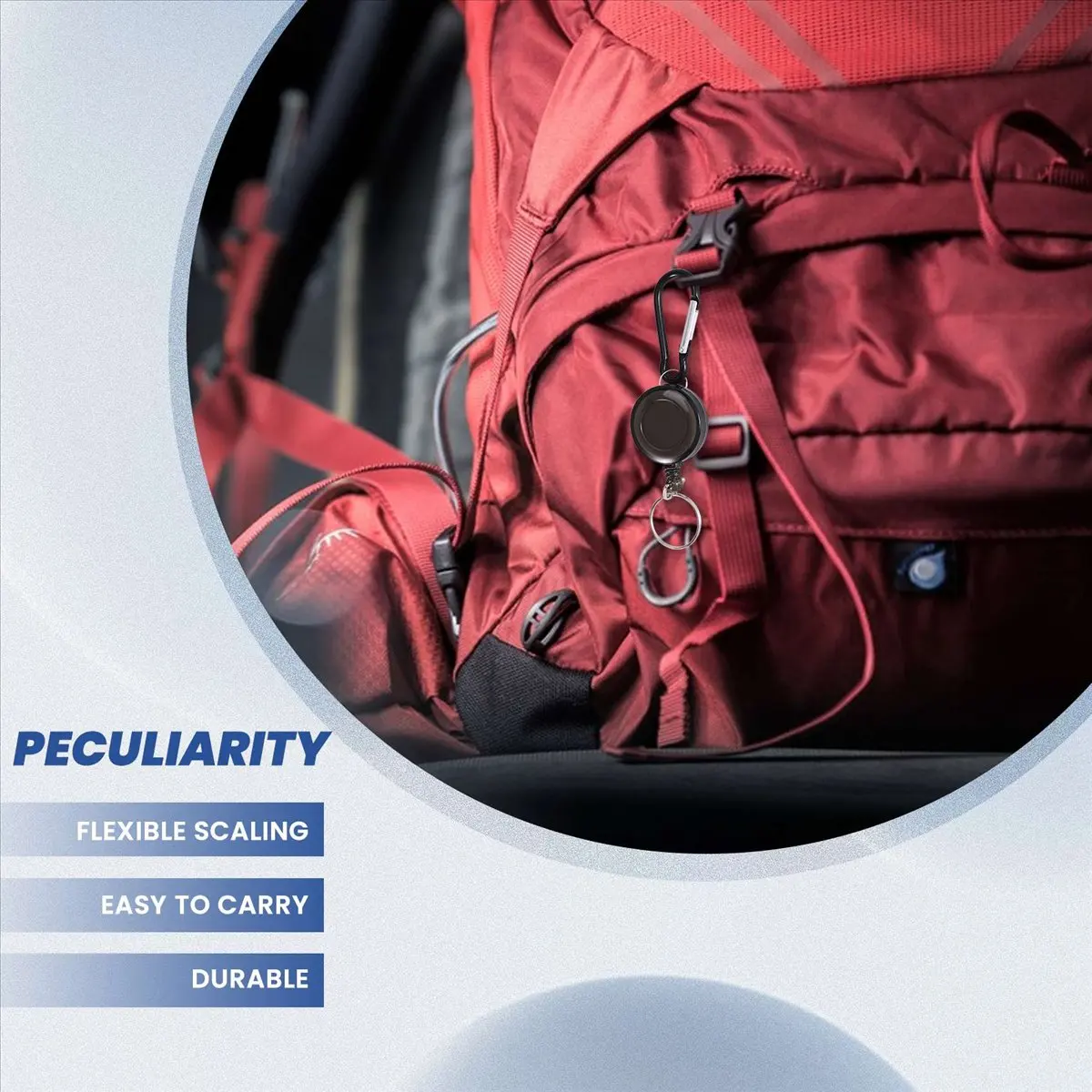 L79A Lot 1 Badge Holder Winder Holder Keychain Retractable Carabiner Belt Clip ID Card Card Holder-Black