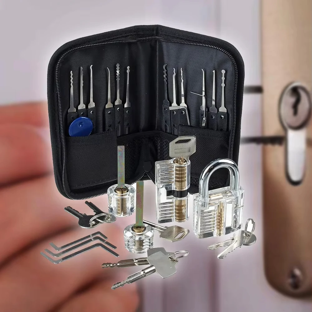 1 Set Lock Picking Set Transparent Locksmith Tools Multifunctional Training Locks Set Steel for Padlock Hardware for Hand Tools