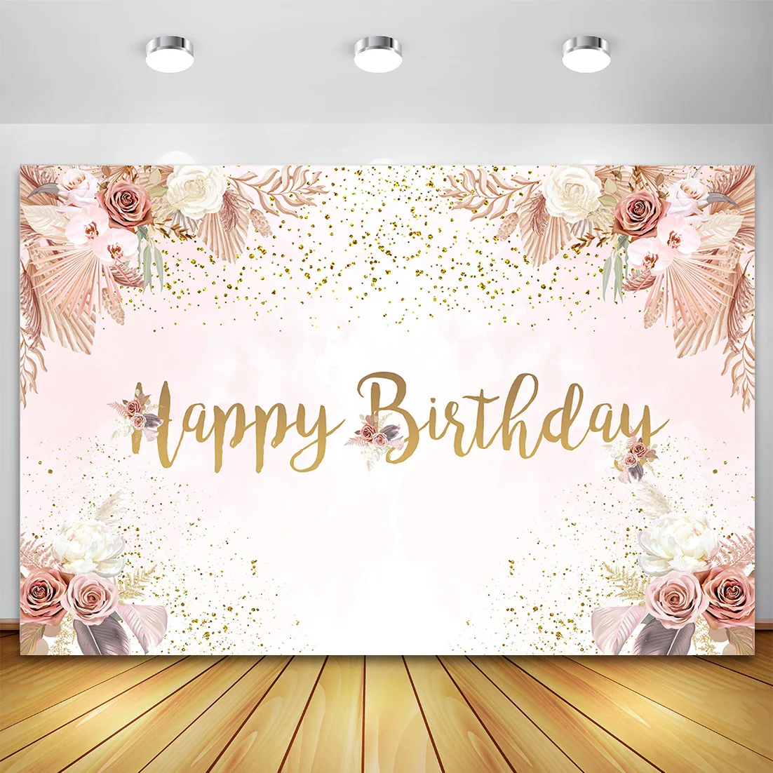 Fondo de fotografía Bohomian flores Pampas hierba Baby Shower cumpleaños decoración de pared rosa Floral princesa Photozone fotografía fondo