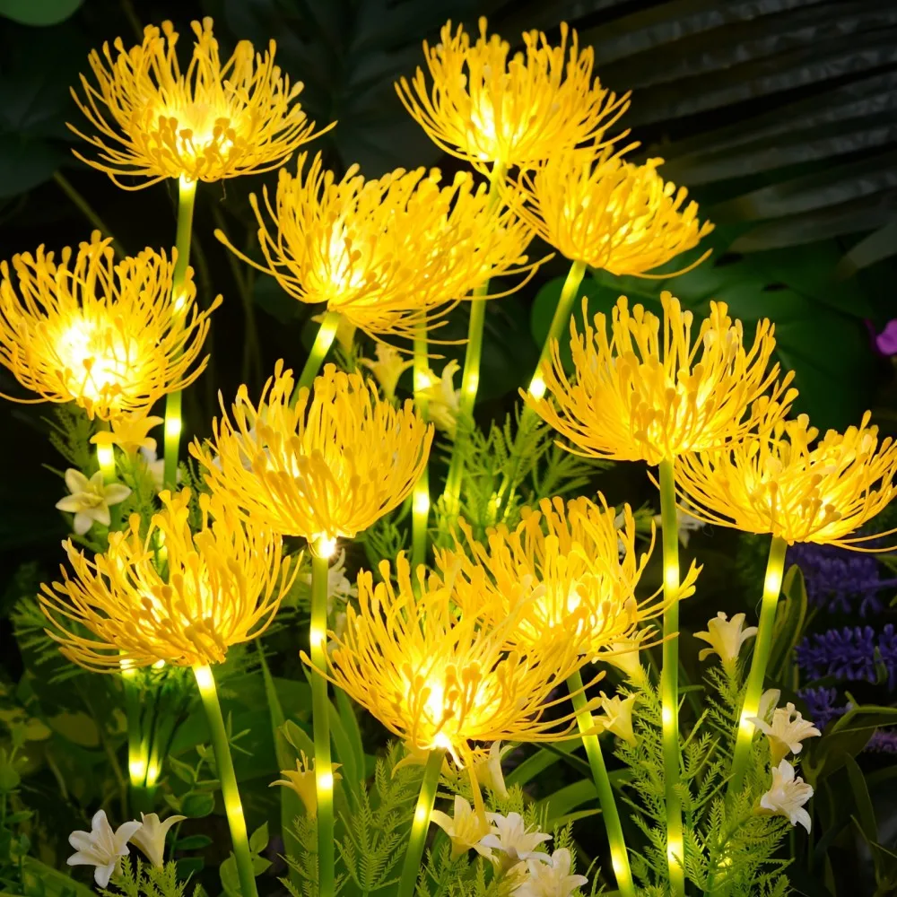 1/2PC Solar Artificial Flower Stake Lights,Outdoor Waterproof Garden Decor Lights for Patio Yard Wedding Party Holiday Landscape