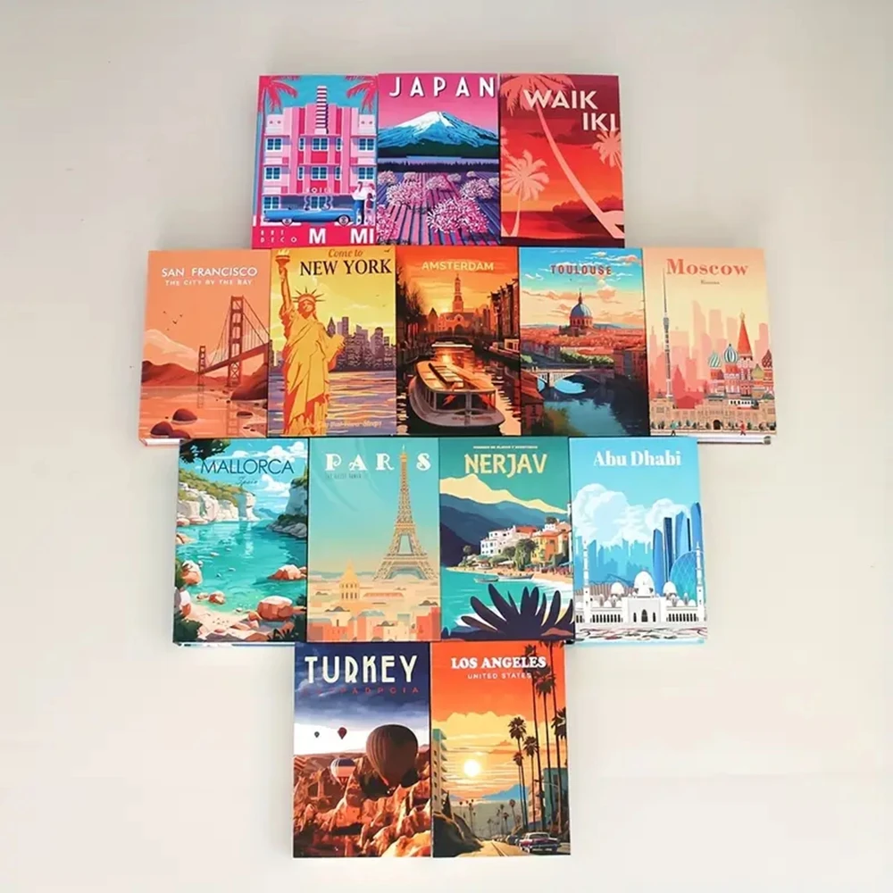Colorful City Series Fake Books for Rooms Modern Luxury Decorative Book Coffee Table Storage Box Interior Decor Items