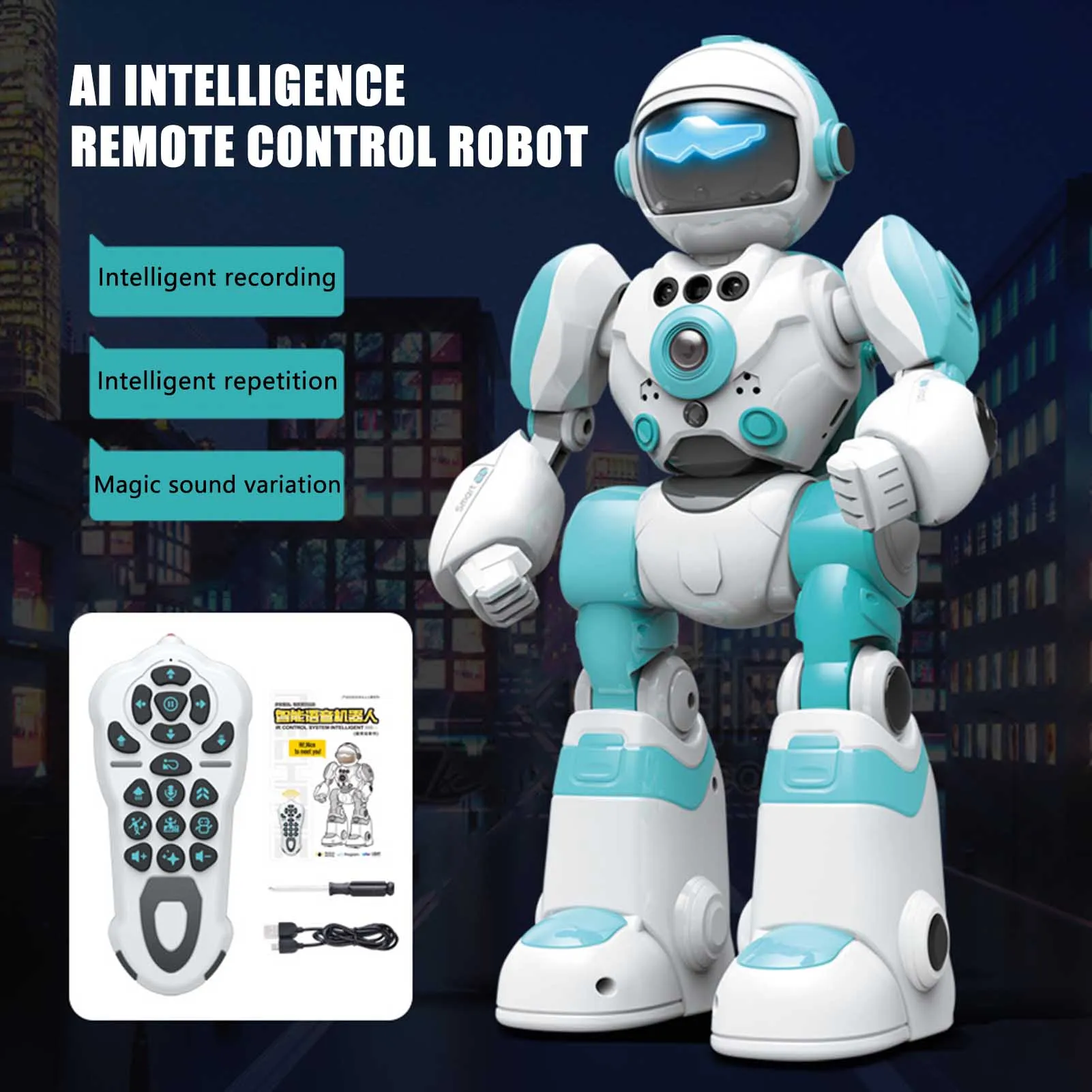 Smart RC Robot Toy Electric Dancing Robot Toy Multifunctional Fun Educational RC Robot Toy for Children Toddler Preschool