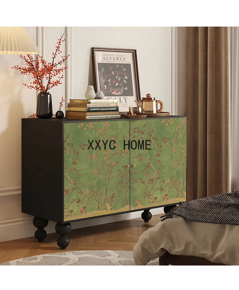 French Style Living Room Home Solid Wood Entrance Cabinet Decorative Sideboard Cabinet Creative Storage Cabinet image 2