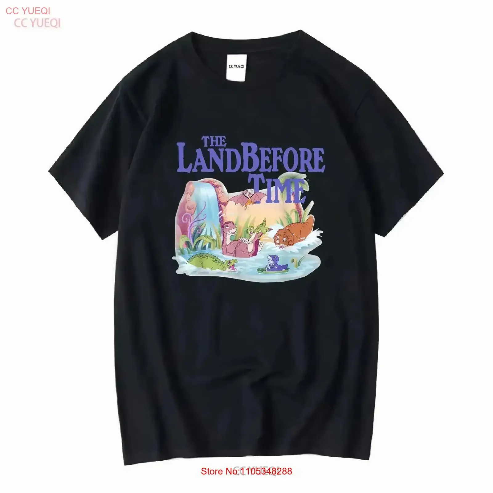 Land Before Time Pastel Dinosaur Friends Splashing Around T-Shirt, Vintage-Waschung, Top für den Alltag, Streetwear, bequem