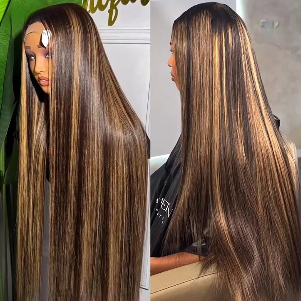 

Парик из натуральных прямых волос P4/27 Highlight, 13x6 HD, с прозрачной кружевной передней частью, 46 дюймов, плотность 200%, с предварительно выщипанными узлами и детским волосом