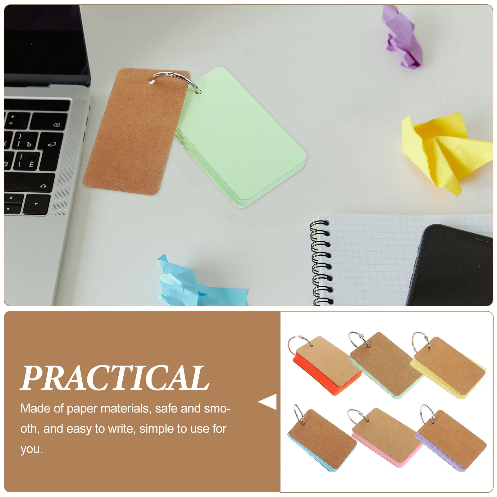 Blank Flash Cards Bulk Set for Students Teachers Vocabulary Building Study Aids Memory Taking DIY Card