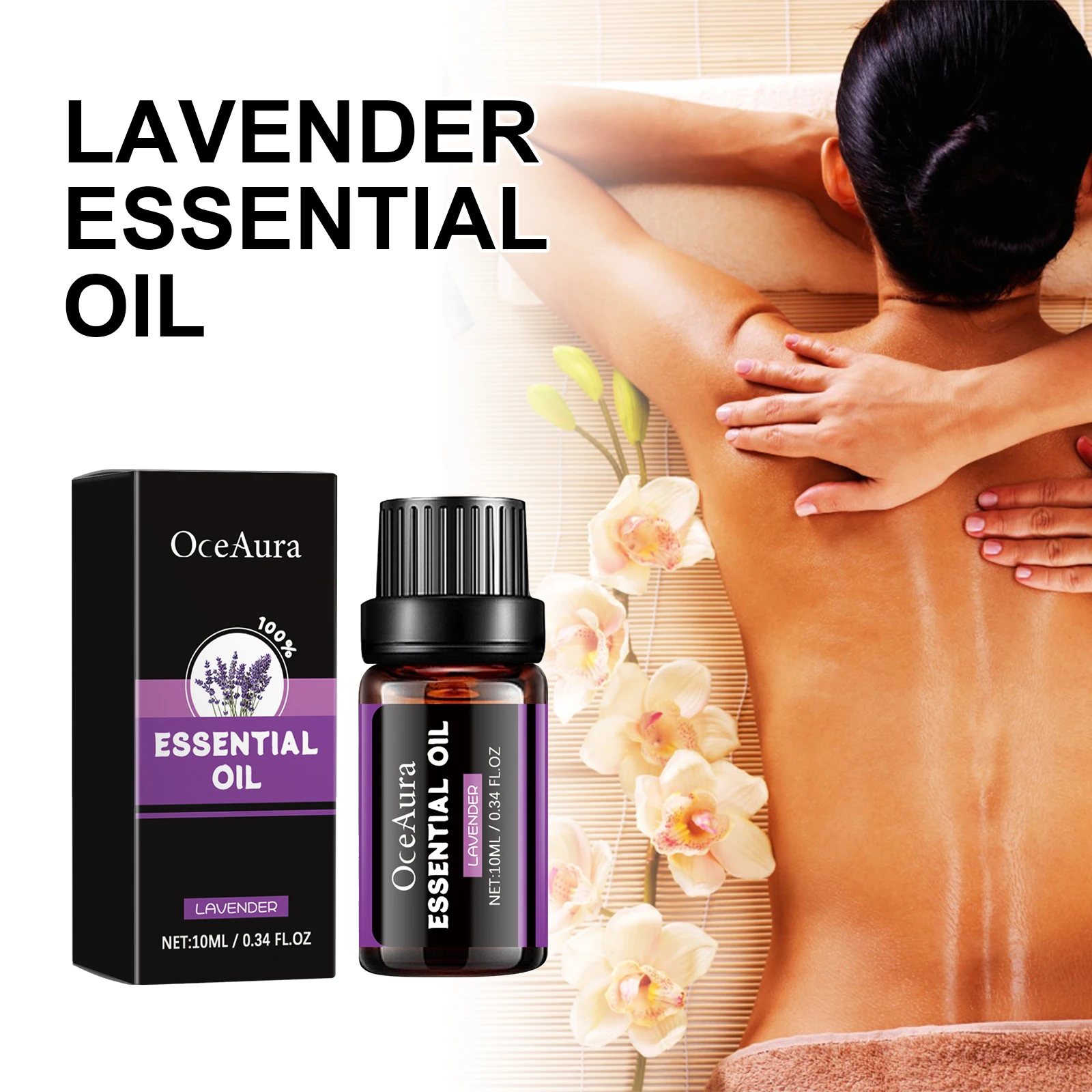 

OceAura Lavender Essential Oil Skin Moisturizing Whitening Beauty Firming Skin Relaxing Body Massage Essential Oil 2pcs